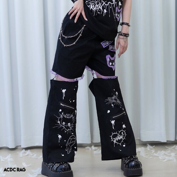 NEW ACDC RAG - Baby Punk Devil Punk Detachable Cargo Pants - Picture 3 of 9